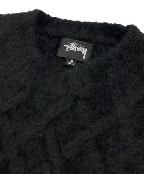 stussy（ステューシー）stussy (ステューシー) Fuzzy Lattice Crewセーター ブラック サイズ:Sの古着・服飾アイテム