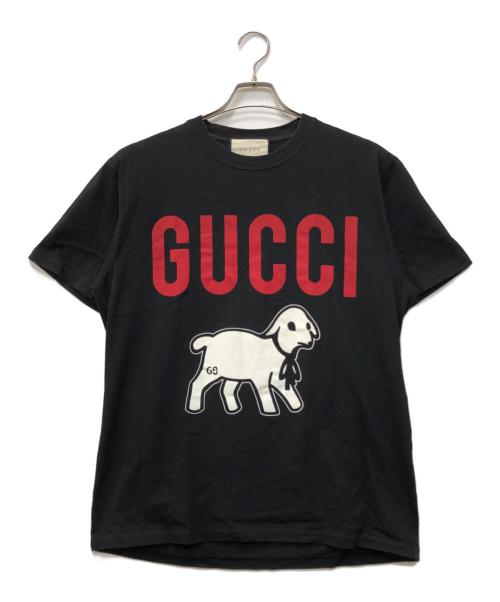 GUCCI（グッチ）GUCCI (グッチ) グッチラムオーバーサイズTシャツ ブラック サイズ:Mの古着・服飾アイテム
