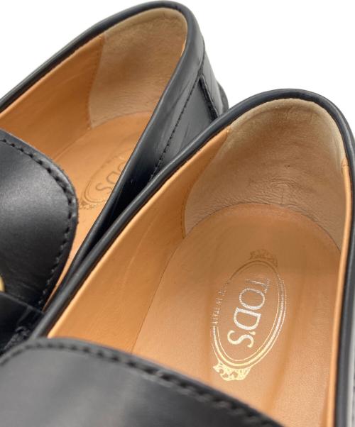 TOD'S（トッズ）TOD'S (トッズ) Tタイムレス レザー スクエアトゥシューズ ブラック サイズ:37の古着・服飾アイテム