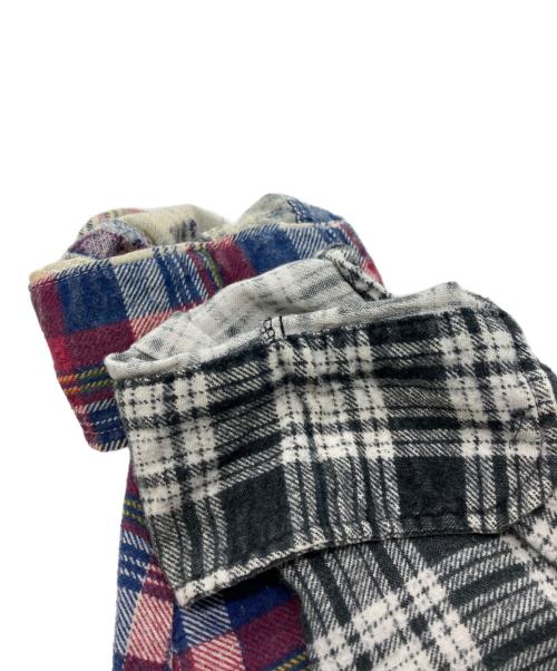 Rebuild by Needles（リビルドバイニードルス）Rebuild by Needles (リビルドバイニードルス) パッチワークシャツ ブルー×レッド サイズ:不明の古着・服飾アイテム