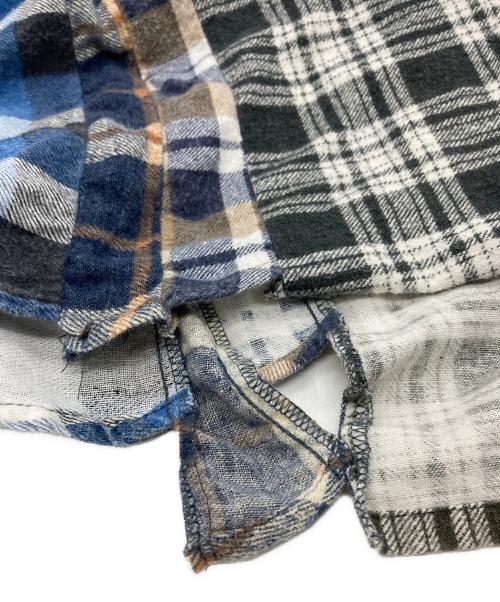 Rebuild by Needles（リビルドバイニードルス）Rebuild by Needles (リビルドバイニードルス) パッチワークシャツ ブルー×レッド サイズ:不明の古着・服飾アイテム