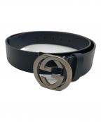 GUCCIグッチ）の古着「インターロッキング GGベルト」｜ブラック