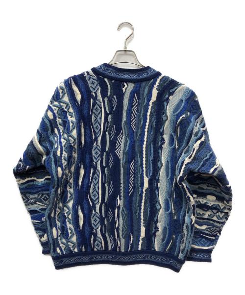 CUGGI（クージー）CUGGI (クージー) 3Dニットカーディガン ブルー サイズ:Sの古着・服飾アイテム