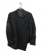 Y'sワイズ）の古着「PATCHWORK RIGHT FRONT JERSEY JACK（ライトフロント・ジャージージャケット）」｜ブラック