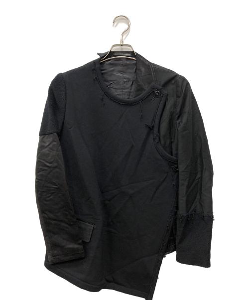 Y's（ワイズ）Y's (ワイズ) PATCHWORK RIGHT FRONT JERSEY JACK（ライトフロント・ジャージージャケット） ブラック サイズ:1の古着・服飾アイテム