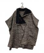 Y'sワイズ）の古着「ヘリンボーンツイードポンチョ」｜ブラック