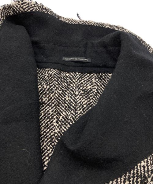 Y's（ワイズ）Y's (ワイズ) ヘリンボーンツイードポンチョ ブラック サイズ:1の古着・服飾アイテム
