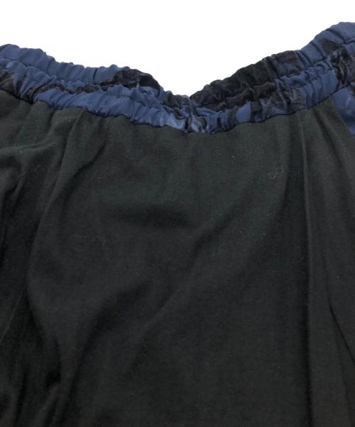 YOHJI YAMAMOTO（ヨウジヤマモト）YOHJI YAMAMOTO (ヨウジヤマモト) フラワープリント切替ワイドパンツ ブラック サイズ:1の古着・服飾アイテム