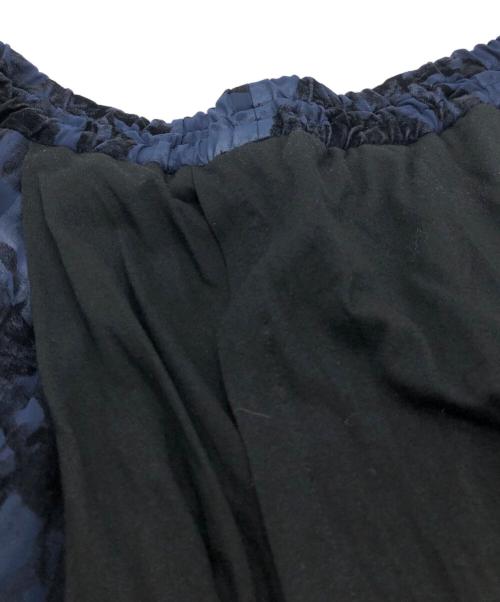 YOHJI YAMAMOTO（ヨウジヤマモト）YOHJI YAMAMOTO (ヨウジヤマモト) フラワープリント切替ワイドパンツ ブラック サイズ:1の古着・服飾アイテム