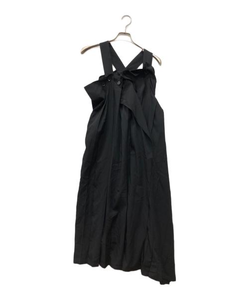 YOHJI YAMAMOTO（ヨウジヤマモト）YOHJI YAMAMOTO (ヨウジヤマモト) プリーツサロペット ブラック サイズ:1の古着・服飾アイテム