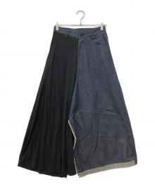 YOHJI YAMAMOTO（ヨウジヤマモト）の古着「デニム切替ワイドパンツ」｜ブラック