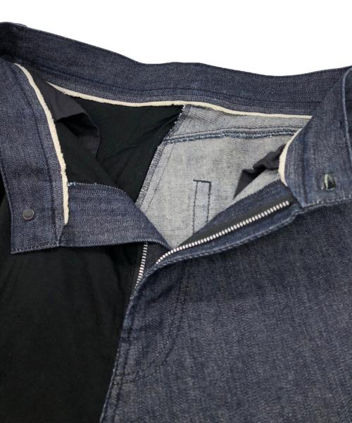 YOHJI YAMAMOTO（ヨウジヤマモト）YOHJI YAMAMOTO (ヨウジヤマモト) デニム切替ワイドパンツ ブラック サイズ:1の古着・服飾アイテム