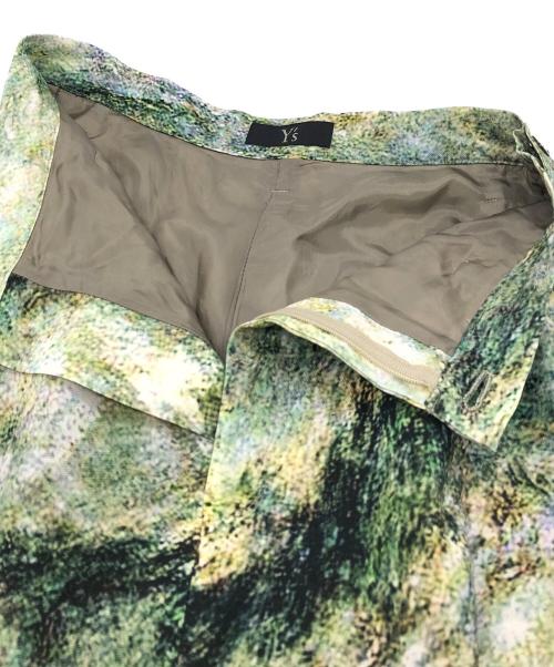 Y's（ワイズ）Y's (ワイズ) 総柄ガウチョパンツ 黄緑 サイズ:1の古着・服飾アイテム