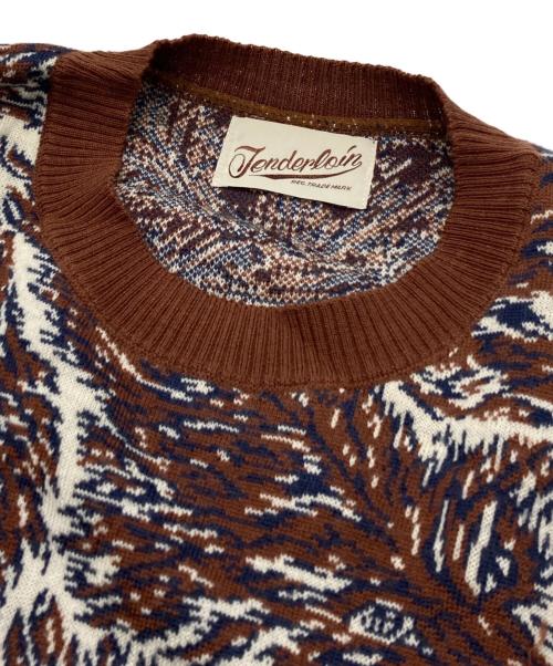 TENDERLOIN（テンダーロイン）TENDERLOIN (テンダーロイン) T-SWEATER WOLF ブラウン サイズ:Lの古着・服飾アイテム