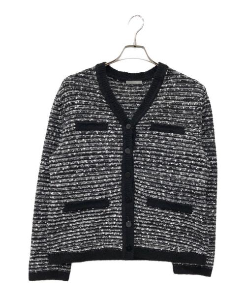 theory luxe（セオリーリュクス）theory luxe (セオリーリュクス) ツイード調 Vネックカーディガン ブラック サイズ:38の古着・服飾アイテム