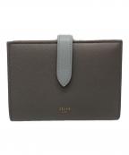 CELINEセリーヌ）の古着「ミディアムストラップウォレット」｜グレー