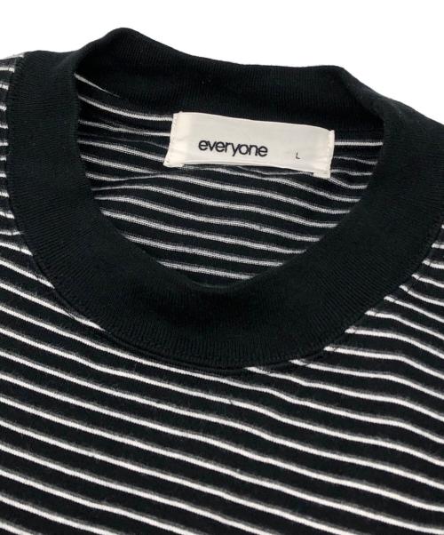 everyone（エブリワン）everyone (エブリワン) Border Short Sleeve Tee Shirt ブラック サイズ:Lの古着・服飾アイテム