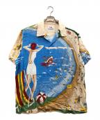 DANダン）の古着「SHARK ALOHA SHIRT」｜ブルー