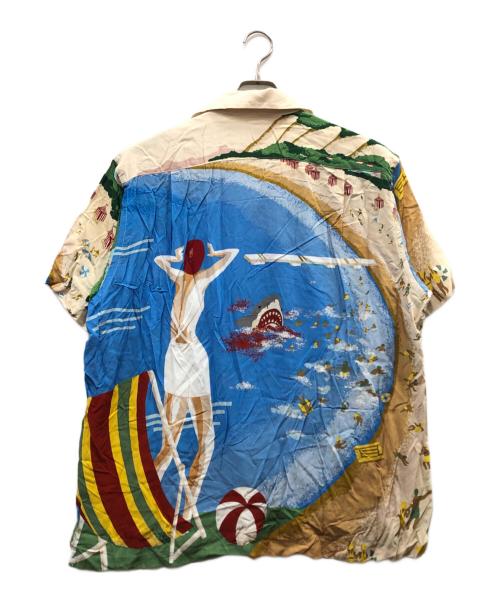 DAN（ダン）DAN (ダン) SHARK ALOHA SHIRT ブルー サイズ:Mの古着・服飾アイテム