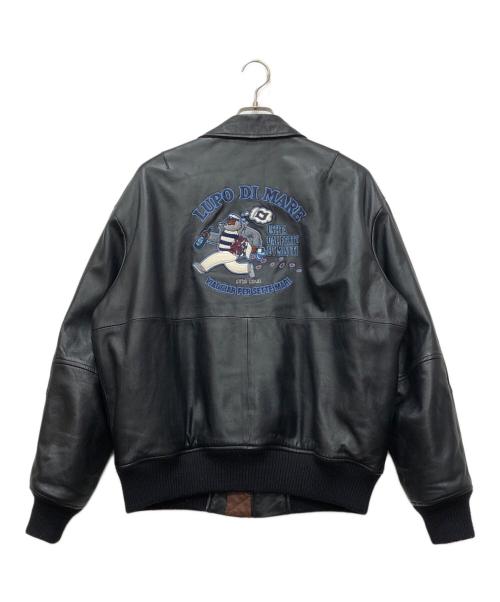 LUPO DI MARE SINA COVA（ルポ ディ マーレ シナコバ）LUPO DI MARE SINA COVA (ルポ ディ マーレ シナコバ) レザージャケット ネイビー サイズ:Lの古着・服飾アイテム