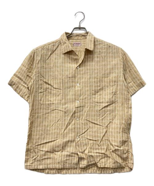 McGREGOR（マックレガー）McGREGOR (マックレガー) チェックジャガードオープンカラーシャツ ベージュ サイズ:Mの古着・服飾アイテム