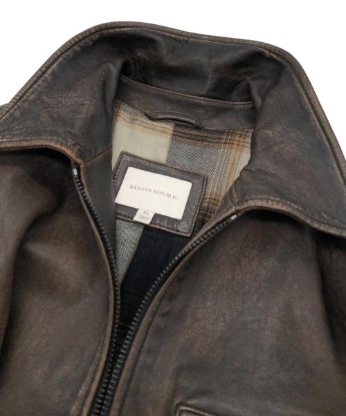 BANANA REPUBLIC（バナナリパブリック）BANANA REPUBLIC (バナナリパブリック) レザージャケット ブラウン サイズ:XLの古着・服飾アイテム