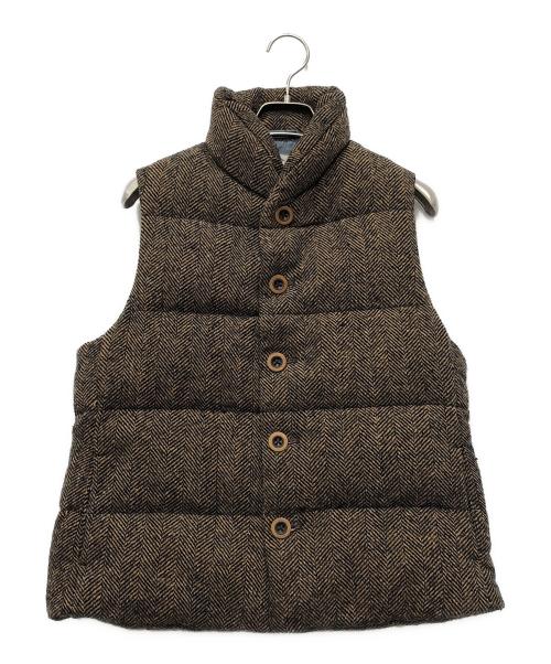 45R（フォーティファイブ・アール）45R (フォーティファイブ・アール) ヘリンボーンダウンベスト ブラウン サイズ:Mの古着・服飾アイテム