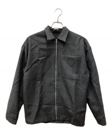 古着 00's プラダ アーカイブ インサイドアウト ロンT Tシャツ 黒 中古・古着通販】PRADA (プラダ) Wool zipper shirt グレー サイズ:XXS