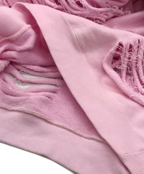 JUN NAKAYAMA（ジュンナカヤマ）JUN NAKAYAMA (ジュンナカヤマ) ダメージ加工スウェット ピンク サイズ:SMの古着・服飾アイテム