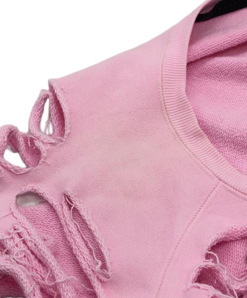 JUN NAKAYAMA（ジュンナカヤマ）JUN NAKAYAMA (ジュンナカヤマ) ダメージ加工スウェット ピンク サイズ:SMの古着・服飾アイテム