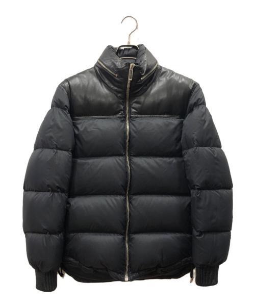 DIOR HOMME（ディオール オム）Dior Homme (ディオール オム) ラムレザー切替ダウンジャケット ブラック サイズ:48の古着・服飾アイテム
