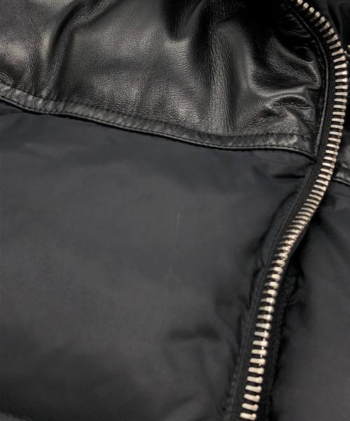 DIOR HOMME（ディオール オム）Dior Homme (ディオール オム) ラムレザー切替ダウンジャケット ブラック サイズ:48の古着・服飾アイテム