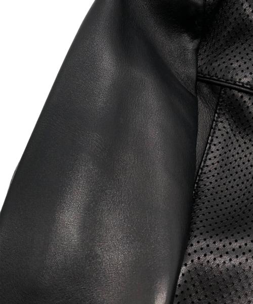 GUCCI（グッチ）GUCCI (グッチ) パンチングシングルラムレザージャケット ブラック サイズ:44の古着・服飾アイテム