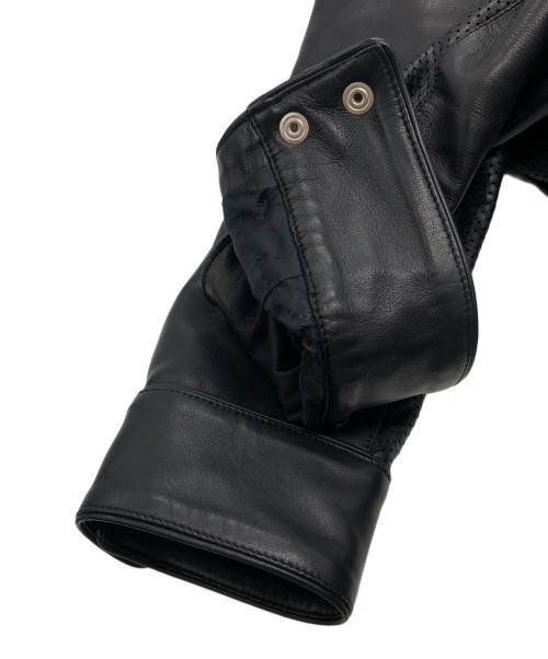 GUCCI（グッチ）GUCCI (グッチ) パンチングシングルラムレザージャケット ブラック サイズ:44の古着・服飾アイテム