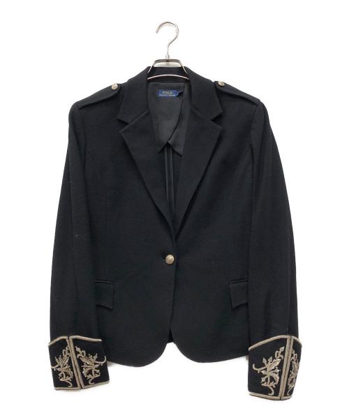 POLO RALPH LAUREN（ポロ・ラルフローレン）POLO RALPH LAUREN (ポロ・ラルフローレン) エポレットナポレオンテーラードジャケット ブラック サイズ:14の古着・服飾アイテム