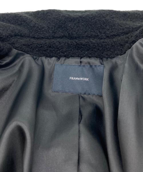 FRAMeWORK（フレームワーク）FRAMeWORK (フレームワーク) WOOLブレンドボアコート ブラック サイズ:38 未使用品の古着・服飾アイテム