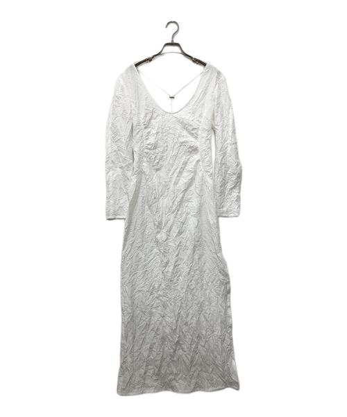 IHNN（イン）IHNN (イン) WRINCLE CHAMBRAY DRESS ホワイト サイズ:36の古着・服飾アイテム