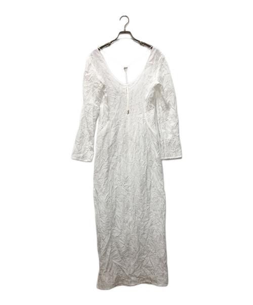IHNN（イン）IHNN (イン) WRINCLE CHAMBRAY DRESS ホワイト サイズ:36の古着・服飾アイテム