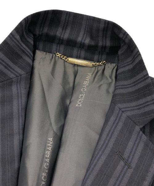 DOLCE & GABBANA（ドルチェ＆ガッバーナ）DOLCE & GABBANA (ドルチェ＆ガッバーナ) ストライプセットアップスーツ ネイビー サイズ:48の古着・服飾アイテム