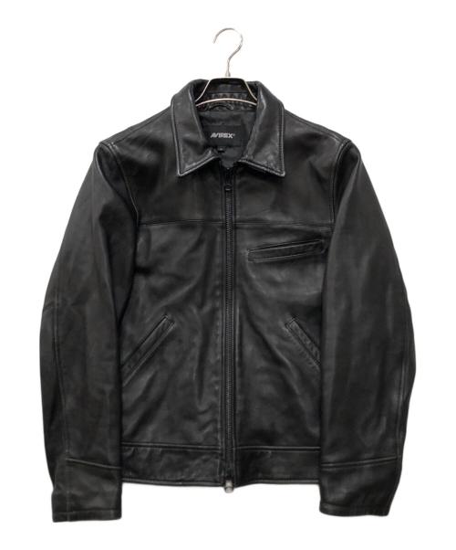 AVIREX（アヴィレックス）AVIREX (アヴィレックス) レザージャケット ブラック サイズ:Lの古着・服飾アイテム