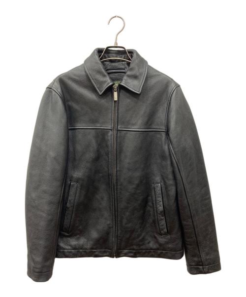 Eddie Bauer（エディーバウアー）Eddie Bauer (エディーバウアー) レザージャケット ブラック サイズ:XSの古着・服飾アイテム