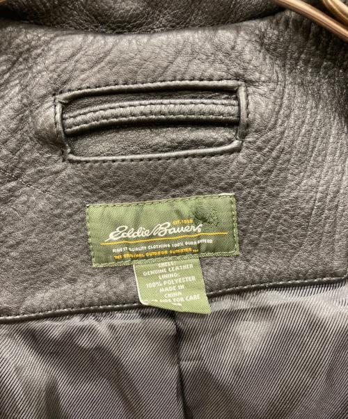 Eddie Bauer（エディーバウアー）Eddie Bauer (エディーバウアー) レザージャケット ブラック サイズ:XSの古着・服飾アイテム