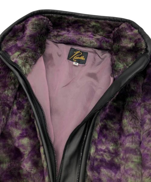 Needles（ニードルズ）Needles (ニードルズ) Fur Jacket - Faux Fur Uneven Printed パープル サイズ:Mの古着・服飾アイテム
