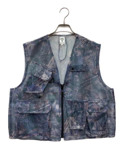 South2 West8（サウスツー ウエストエイト）south2 west8 (サウスツー ウエストエイト) Mesh Bush Vest ブルー サイズ:Sの古着・服飾アイテム