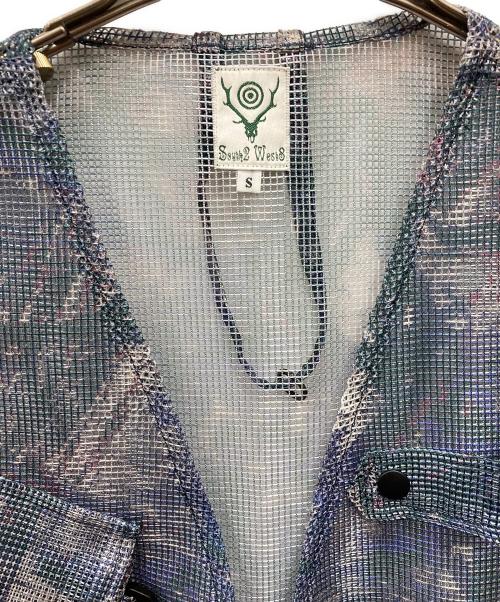 South2 West8（サウスツー ウエストエイト）south2 west8 (サウスツー ウエストエイト) Mesh Bush Vest ブルー サイズ:Sの古着・服飾アイテム
