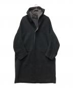 Y'sワイズ）の古着「フードロングカーディガン」｜ブラック
