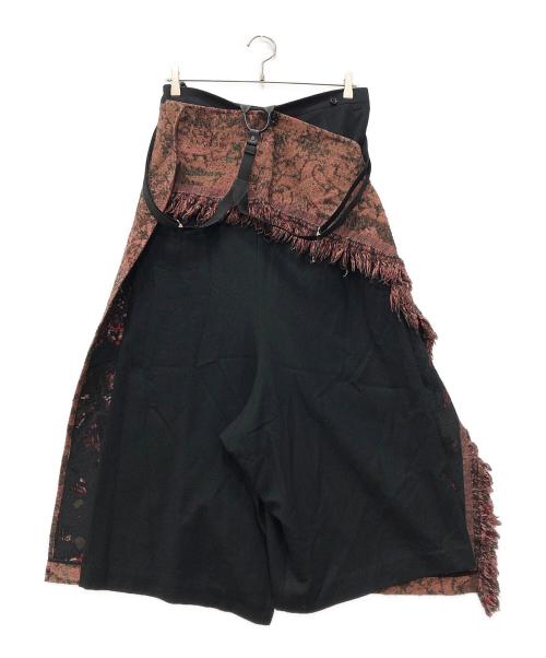 Y's（ワイズ）Y's (ワイズ) ジャガードラップスカート ブラック サイズ:1の古着・服飾アイテム