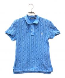 POLO RALPH LAUREN（ポロ・ラルフローレン）の古着「ケーブルニットポロシャツ」｜ブルー