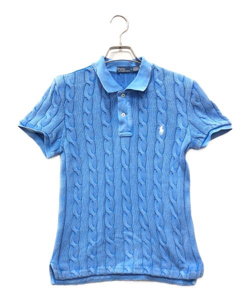 POLO RALPH LAUREN（ポロ・ラルフローレン）POLO RALPH LAUREN (ポロ・ラルフローレン) ケーブルニットポロシャツ ブルー サイズ:Mの古着・服飾アイテム