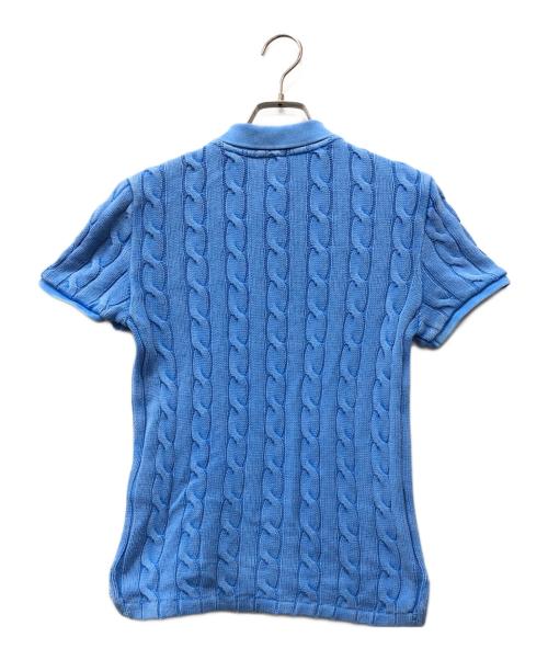 POLO RALPH LAUREN（ポロ・ラルフローレン）POLO RALPH LAUREN (ポロ・ラルフローレン) ケーブルニットポロシャツ ブルー サイズ:Mの古着・服飾アイテム